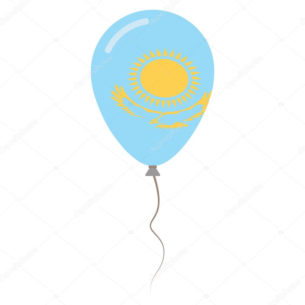 Republic of Kazakhstan national colors isolated balloon on white background Independence day