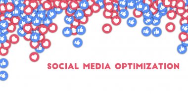 Sosyal medya optimizasyonu Sosyal medya simgeleri soyut şekil arka planda dağınık başparmaklar ile