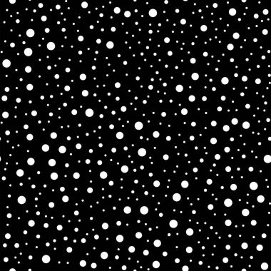 Siyah arka plan nadir klasik beyaz lekeli Tekstil desen üzerinde beyaz lekeli seamless modeli