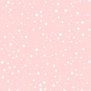 Beyaz lekeli seamless modeli üzerinde pembe bir arka plan güzel klasik beyaz lekeli Tekstil