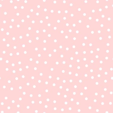 Beyaz lekeli seamless modeli üzerinde pembe bir arka plan inanılmaz klasik beyaz lekeli Tekstil