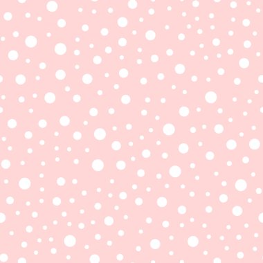 Beyaz lekeli seamless modeli üzerinde pembe bir arka plan şaşılacak klasik beyaz lekeli Tekstil