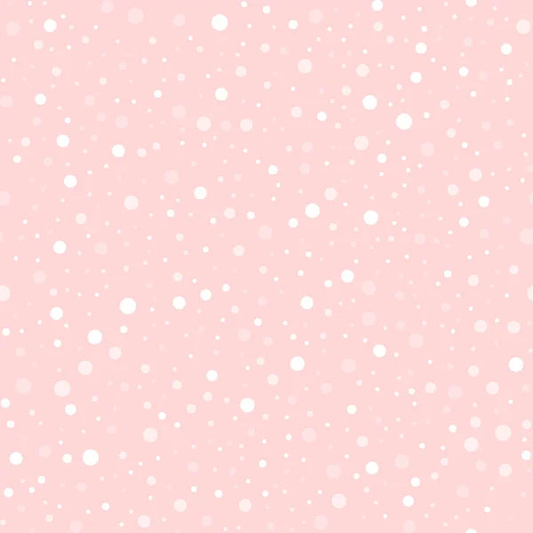 सफेद पोल्का गुलाबी पृष्ठभूमि पर निर्बाध पैटर्न डॉट्स उत्कृष्ट क्लासिक सफेद पोल्का डॉट्स वस्त्र — स्टॉक वेक्टर