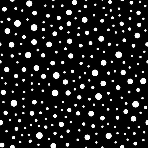 Pois blancs motif sans couture sur fond noir Faisant appel classique pois blancs textile — Image vectorielle