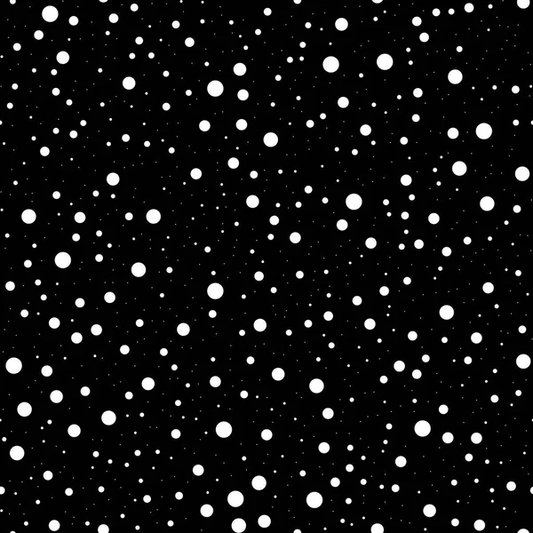 Pois blancs motif sans couture sur fond noir Remarquable textile classique à pois blancs — Image vectorielle