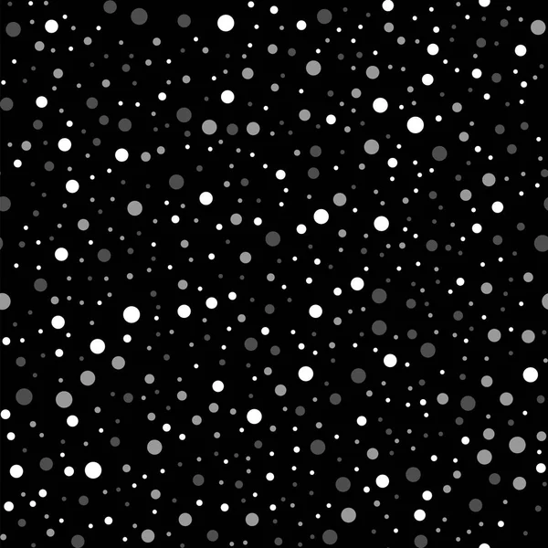 Pois blancs motif sans couture sur fond noir Uncommon textile à pois blancs classiques — Image vectorielle