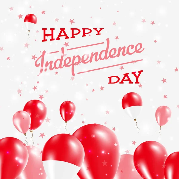 Dzień Niepodległości Indonezji patriotyczne projekt balony w barwach narodowych kraju, szczęśliwy — Wektor stockowy