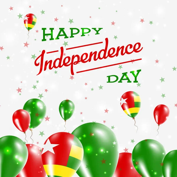 Día de la Independencia de Togo Globos de diseño patriótico en colores nacionales del país Happy — Archivo Imágenes Vectoriales
