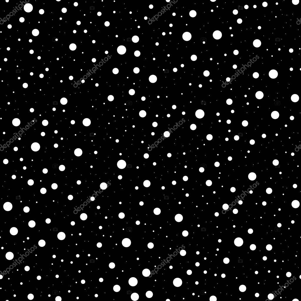 White polka dots seamless pattern on black background Remarkable