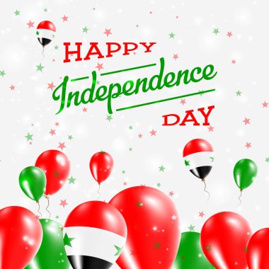 Suriye Arap Cumhuriyeti Bağımsızlık günü ülkenin ulusal renklerde vatansever tasarım balonlar