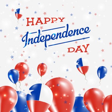 Şili Bağımsızlık günü mutlu ülkenin ulusal renklerde vatansever tasarım balonlar