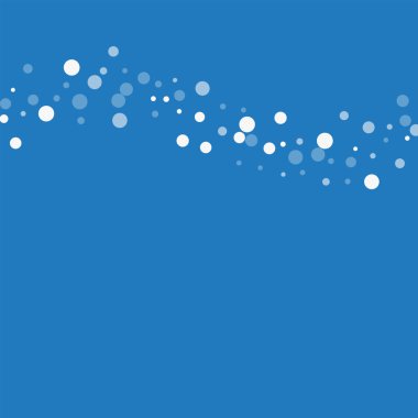 Vektör çizim mavi zemin üzerine beyaz noktalar düşme ile en iyi dalga beyaz noktalar düşen