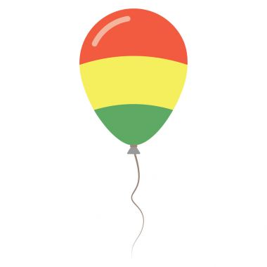 Beyaz arka planda bağımsızlık izole balon Plurinational devlet Bolivya Ulusal renkler