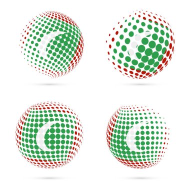 Maldivler yarı ton bayrak vatansever vektör tasarım 3d noktalı resim küre içinde Maldivler Ulusal bayrağını ayarlayın.