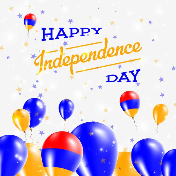Dia da independência da Armênia Balões de design patriótico em cores nacionais do país Feliz — Vetor de Stock