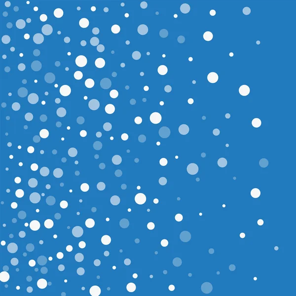 Caída de puntos blancos Gradiente izquierdo con caída de puntos blancos sobre fondo azul Ilustración vectorial — Archivo Imágenes Vectoriales