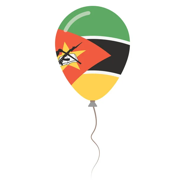 莫桑比克共和国国家颜色白色背景独立日上的孤立的气球 — 图库矢量图片