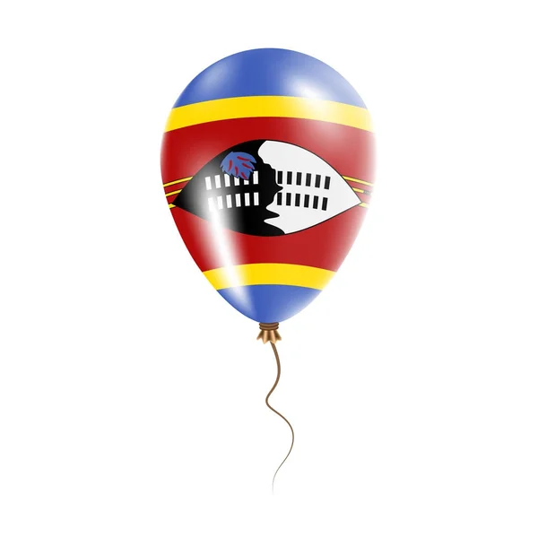 Balão da Suazilândia com bandeira Balão de ar brilhante no país Cores nacionais Bandeira do país Borracha — Vetor de Stock