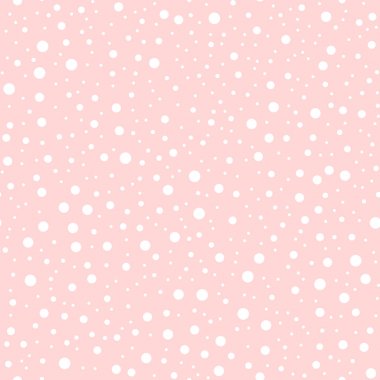 Beyaz lekeli seamless modeli üzerinde pembe bir arka plan parlak klasik beyaz lekeli Tekstil