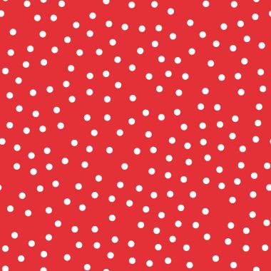 White polka dots seamless pattern on red background Unusual classic white polka dots textile clipart