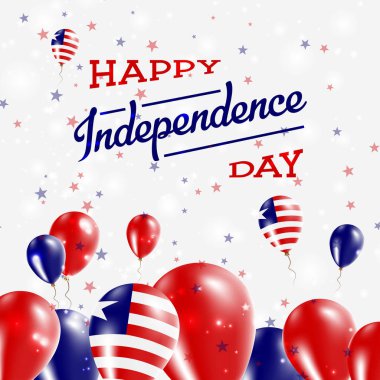 Liberia Independence Day Patriotic Design Balloons in National Colors of the Country Happy clipart