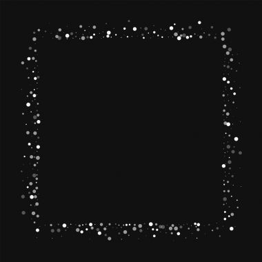 Rasgele düşen beyaz noktalar rastgele düşme ile soyut şekli beyaz noktalar siyah arka plan üzerine kare
