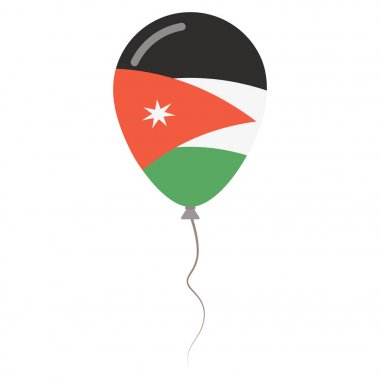 Beyaz arka planda Bağımsızlık günü izole balon Haşimi Ürdün Krallığı Ulusal renkler