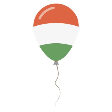 Macaristan Cumhuriyeti Ulusal beyaz arka planda Bağımsızlık günü izole balon vatansever renkler