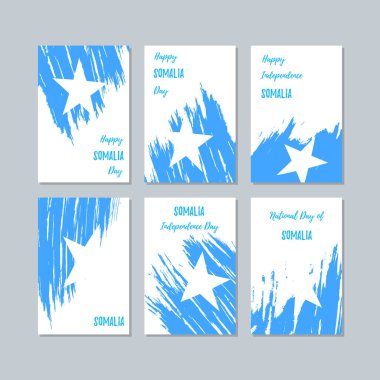 Somali vatansever kartları Milli Günü ifade fırça darbesi beyaz Milli bayrak renk için
