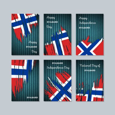 Svalbard vatansever kartları için Milli Günü ifade fırça darbesi kara günü ulusal bayrak renklerde