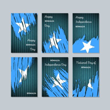 Somali vatansever kartları için Milli Günü ifade fırça darbesi kara günü ulusal bayrak renklerde