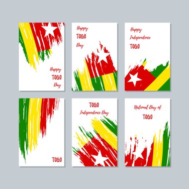 Togo Milli Günü ifade fırça darbesi ulusal bayrak renk beyaz kart için vatansever kartları
