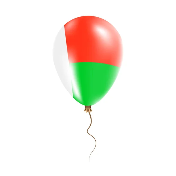Balão de Madagáscar com bandeira Balão de ar brilhante no país Cores nacionais Bandeira do país Borracha — Vetor de Stock