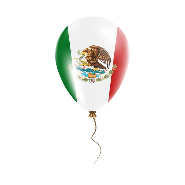 Balão do México com bandeira Balão de ar brilhante no país Cores nacionais Bandeira do país Borracha —  Vetores de Stock