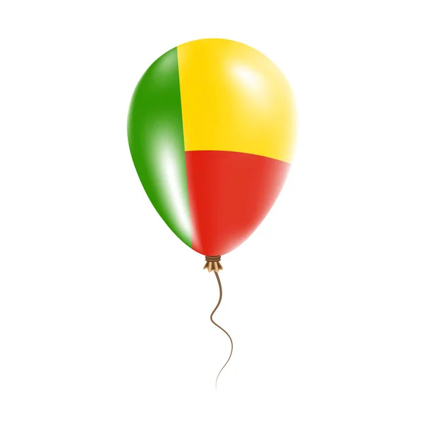 Balão de Benim com bandeira Balão de ar brilhante no país Cores nacionais Bandeira do país Borracha — Vetor de Stock