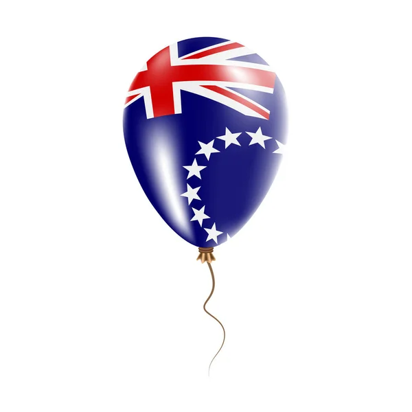 Balão das Ilhas Cook com bandeira Balão de ar brilhante no país Bandeira do país das cores nacionais —  Vetores de Stock
