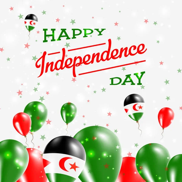 Den nezávislosti Západní Sahara vlastenecký Design balóny v národních barvách šťastná země — Stockový vektor