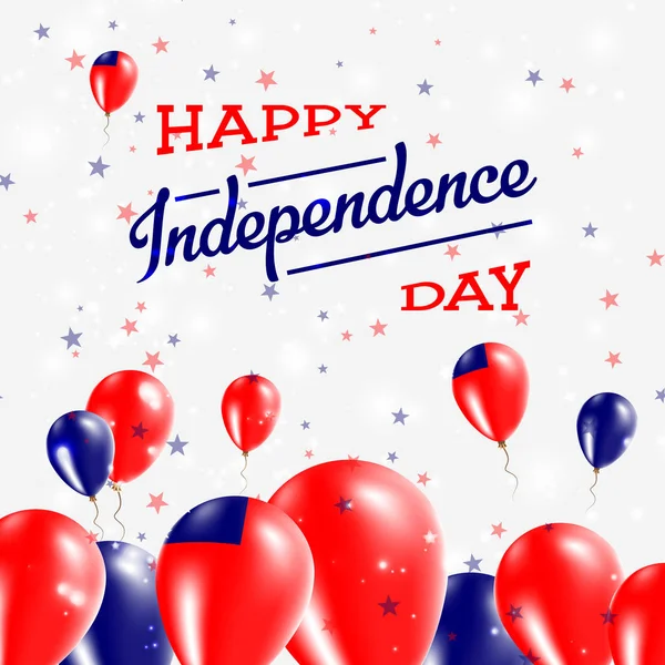 萨摩亚独立日爱国设计气球在该国快乐的民族色彩 — 图库矢量图片