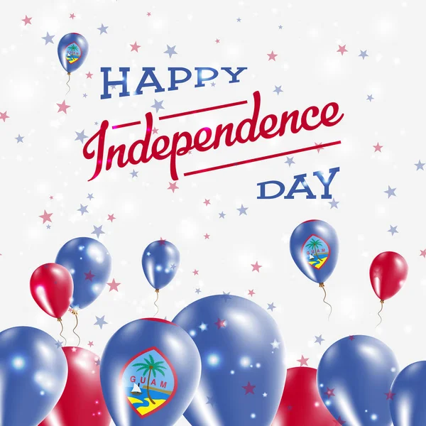 Día de la Independencia de Guam Globos de diseño patriótico en colores nacionales del país Happy — Vector de stock
