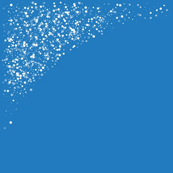 Mavi renkli vektör rasgele düşen beyaz noktalar rastgele düşme ile sol üst beyaz noktalar