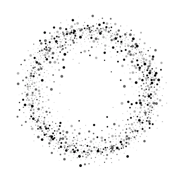 Yoğun siyah nokta Ring çerçeve beyaz arka planda vektör çizim yoğun siyah noktalı