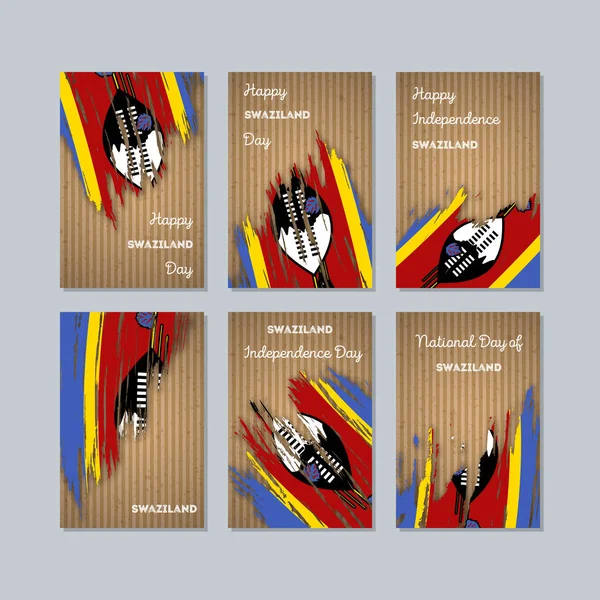 Svaziland vatansever kartları Milli Günü ifade fırça darbesi kraft ulusal bayrak renk için