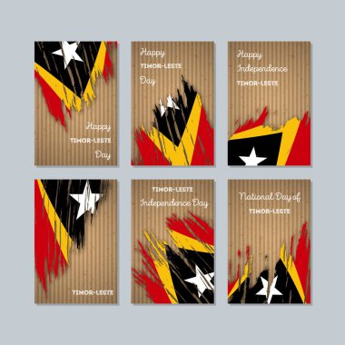 Timorleste vatansever kartları Milli Günü ifade fırça darbesi ulusal bayrak renk için