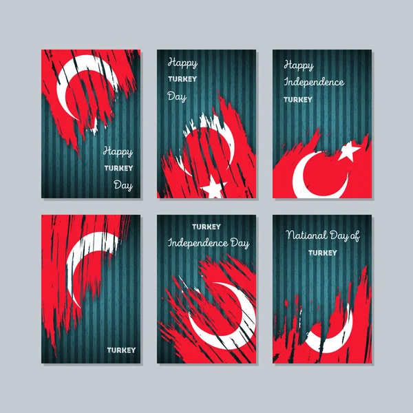 Türkiye Milli Günü ifade fırça darbesi kara günü ulusal bayrak renklerde için vatansever kartları