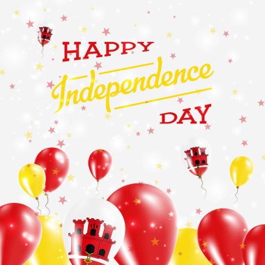 Gibraltar Bağımsızlık günü mutlu ülkenin ulusal renklerde vatansever tasarım balonlar