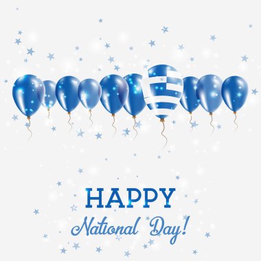 Yunanistan Bağımsızlık günü pırıl pırıl vatansever Poster Mutlu Bağımsızlık günü kartı Yunanistan bayraklı