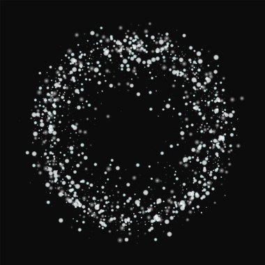 Şaşırtıcı yağan kar daire kare siyah arka planda vektör şaşırtıcı yağan kar ile