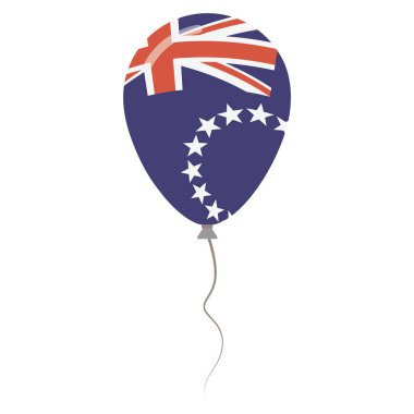 Cook Adaları Ulusal renkleri izole balon beyaz arka planda Bağımsızlık günü vatansever
