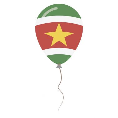 Beyaz arka planda Bağımsızlık günü izole balon Surinam Cumhuriyeti Ulusal renkler