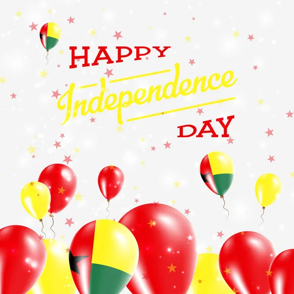 Guineabissau Bağımsızlık günü mutlu ülkenin ulusal renklerde vatansever tasarım balonlar — Stok Vektör